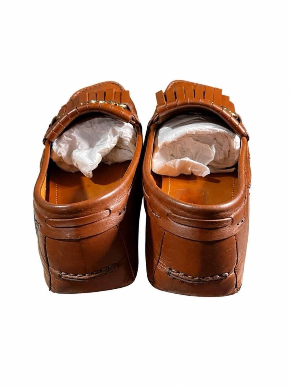 Gucci Brown Leather Fringe Loafer – Men’s Size 9 (Style 575642 DTM30) - Picture 6 of 10